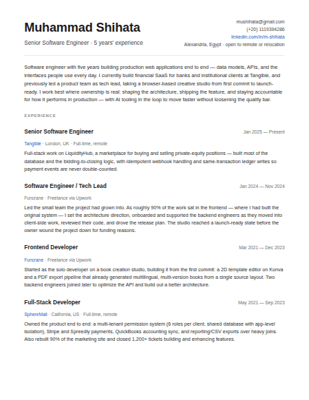 Résumé preview